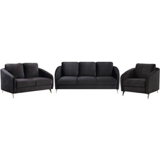 Mercer41 Modern Velvet Fabric Set Sofa