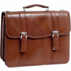 Computer Accessories Brown Leather Double Compartment Laptop Case