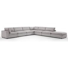 Ebern Designs Light Gray 7-Piece Sectional Sofa 7pcs