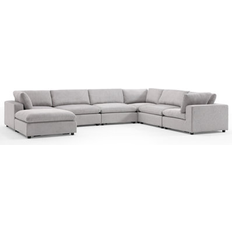 Ebern Designs Light Gray 7-Piece Sectional Sofa 7pcs