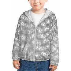 Silver Hoodies Children's Clothing ZHBwal Kids Zip Up Hoodie - Silver Mosaic