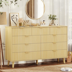 Yellow Chest of Drawers George Oliver Dresser 9 Drawers Brown Wood 35.8 H X 55.1 W X 15.7 D Chest of Drawer