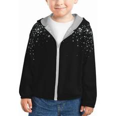 Silver Hoodies Children's Clothing ZHBwal Kids Zip Up Hoodie - Silver Glitter1