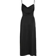 Vila Satin Cowl Neck Maxi Dress - Black