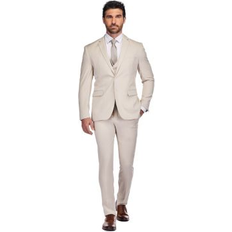 Gino Vitale Skinny Fit Stretch 3-Piece Suit - Light Beige