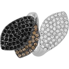 Guess Rings Guess Two-Tone Ombre Pave Flower Statement Ring Silver (ONE SIZE)