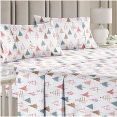 CGK Unlimited Christmas 4 Piece Microfiber Set Full Bed Sheet Multicolor