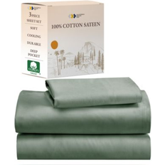 California Design Den Soft 100% Cotton Sheets Sage Green Bed Sheet Green