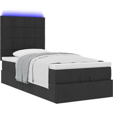 vidaXL Ottoman-Bett mit Matratze Schwarz 90x190 cm Bettrahmen