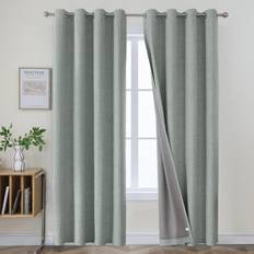 Joydeco Sage Green Blackout 96 Inch Curtains