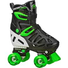Inlines & Roller Skates Roller Derby Trac Star Adjustable Skates for Kids, Beginners, Youth Black/Green (3-6)