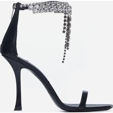 44 ½ Sandali con tacco Jimmy Choo Verity 100 Crystals Leather Sandals - Black