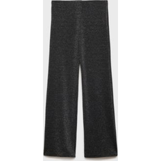 Mango Bukser Mango Lurex-Knit Flared Pants - Gray