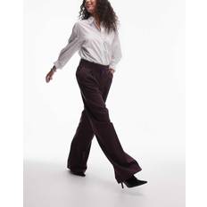 Stof - Vrouw Broeken Mango Pintripe Longline Trousers - Dark Red