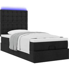 vidaXL Ottoman-Bett mit Matratze 90x190 cm Schwarz Bettrahmen