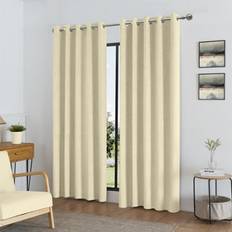 Curtains & Accessories Alan Symonds Temple Velvet Blackout Ring Top Curtains 66" x 90" Cream