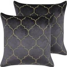 Tessili Beliani Set of 2 Decorative Cushions 45 x 45 cm Complete Decoration Pillows Grey (45x)