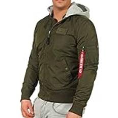 Alpha Industries Men Jackets Alpha Industries Hooded Bomber Jacket - Dark Green