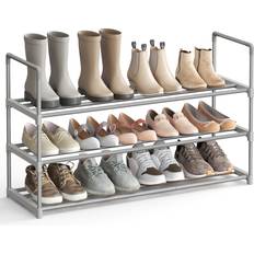 Furniture Rebrilliant Grey Storage 15 Pair Shoe Rack