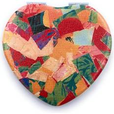 Compact Heart Shape Pocket Mirror Abstractive Art Print - Meaningful Gift - Meaningful