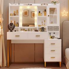 Ironck Vanity Desk with Mirror and Lights Dressing Table