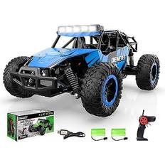 UNO1RC MC33395 1-16 Scale 20KPH All Terrains Remote Control Car & RC Monster Truck with Headlights & 2 Rechargeable Batteries Gift for Kids