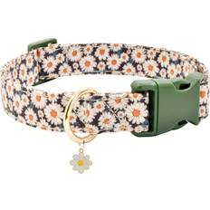 Pets Temu Cute Daisy Flower Pattern Dog Collar