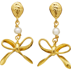 Sølv Øredobber Maanesten Lauren Earrings - Gold/Pearls