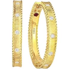 Oro Orecchini Roberto Coin Princess Hoop Earrings - Gold/Diamonds/Ruby