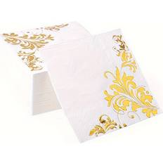 Wedding Paper Napkins Temu Golden Floral Vines Paper Napkins 80-pack