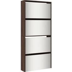 Glas Hallmöbler & Tillbehör vidaXL 4-Tier Brown Oak Skoställ 63x134cm
