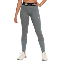 Pantalones Nike Girl's Pro Dri-FIT Leggings - Carbon Heather/White