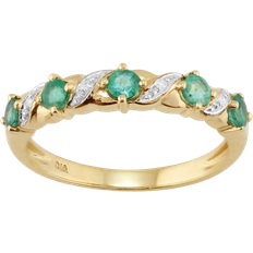 Eternity Rings Gemondo Classic Art Ring - Gold/Emerald/Diamonds