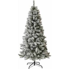 Wilko Flocked Fir Green Christmas Tree 213cm