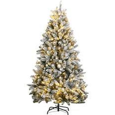 Julgran 270cm vidaXL Artificial Foldable 300 LEDs & Baubles Green/White Julgran 270cm