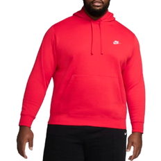 Red Clothing NIKE Sportswear Club Fleece Pullover Hoodie - University Red/White