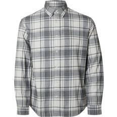 Selected Camicie Selected Flanellhemd Regular-Fit - Grau