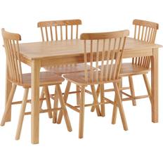 Tischgruppen Livetastic Table Group Natural Dining Set 76x120cm 5pcs