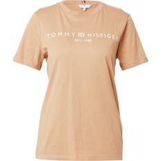 Tommy Hilfiger Dam Skjortor Tommy Hilfiger REG Corp Logo CNK SS T-shirt - Safari Canvas