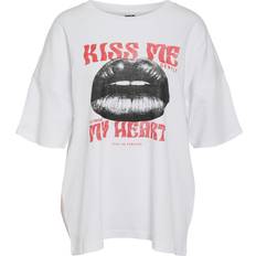 Puserot Noisy May NMIDA KIM Lips T-shirt - Hvid