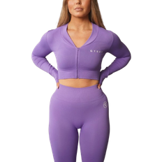 Fitness & Gymträning - Lila Ytterkläder Gtech Valiant Seamless Cropped Zip Jacket - Purple