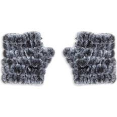 Moufles Faux Fur Fingerless Mittens - Gray