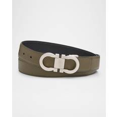 Ferragamo Green Belts Ferragamo Gancini Leather Belt - New Olive