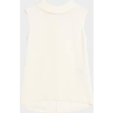 High Collar Blouses Valentino Garavani Silk Georgette Blouse - Ivory