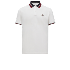 Moncler Wit Polo's Moncler Logo Pique Polo - White