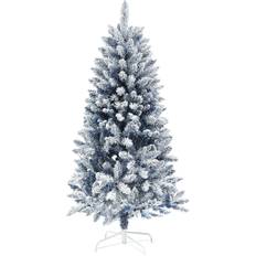 Blue Christmas Trees Homcom Snow Flocked Blue Christmas Tree 150cm