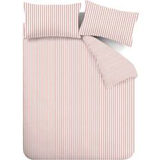 Catherine Lansfield Brushed Stripe Påslakan Rosa (200x135cm)