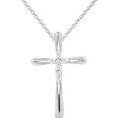 Silver cross necklace Macy's Cross Pendant Necklace - Silver/Diamonds
