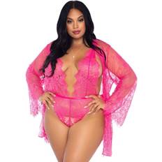 Lingerie & Costumes Leg Avenue Floral Lace Teddy and Robe Set