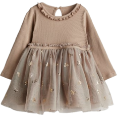 Dresses Children's Clothing H&M Baby Tulle Skirt Dress - Dark Beige/Bows